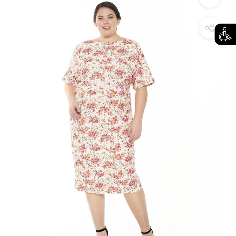 🌺🌸ALEXIA ADMOR JACQUELINE DOLMAN SLEEVE SHEATH 1x - Picture 2 of 7